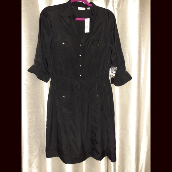 Drawstring Waisted Shirt Dress - Picture 3 of 6